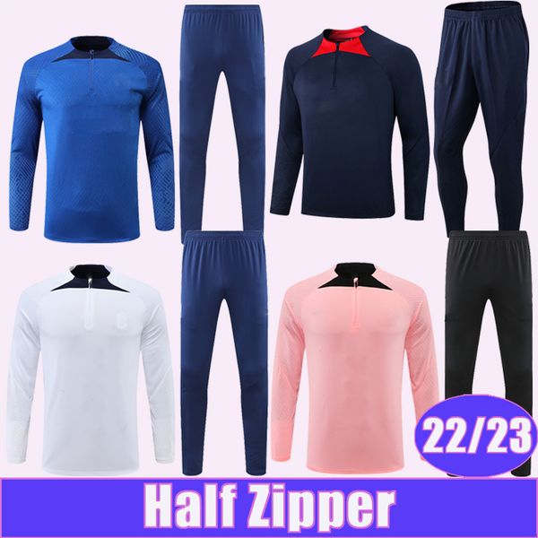 

22 23 mbappe icardi training wear soccer jerseys kit suit sergio ramos verratti kimpembe draxler half zip tracksuit football shirts, Black;yellow