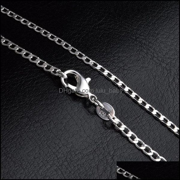 

chains wholesale 2mm 925 sterling sier side chains necklace 16 18 20 22 24 26 28 30 inches fashion jewelry in bk 80 t2 drop lulubaby dh5sh, Silver