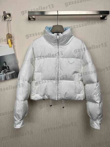 

womens down jackets luxury designer woman puffer coat fashion short turtleneck white thick warm jacket 90 white velvet 225g filling winter c, Black