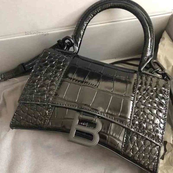 

designer evening bag hobo wrist messenger balencaigaas hourgalss leather women's 2022 early spring fashion versatile b crocodile hourgl