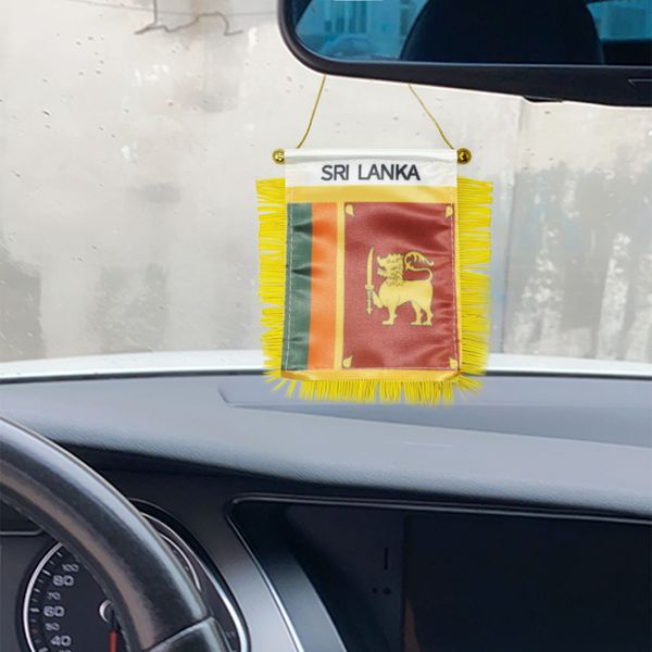 

10x15 cm sri lanka fringy window hanging flag double sided mini hanging flags with suction cup for home office door decor