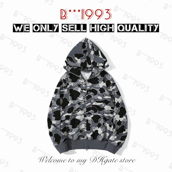 

designer crafted mens hoodies men women stylist shark full zip tie dye hoodie jacket color grid sta camo sweatshirt fashion luminous camoufl, Black