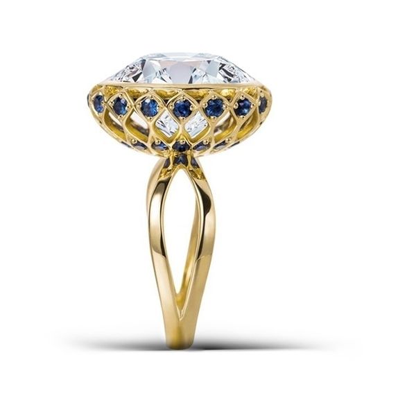

solitaire ring wedding rings 7ctw 14mm oval cut engagement natual sapphire double halo genuine 14k 585 yellow gold for women 220829, Golden;silver