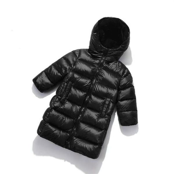 

kids down coat outwear thickened long designer baby clothing boys and girls jacket red black pink 3-12 yeas277s, Blue;gray