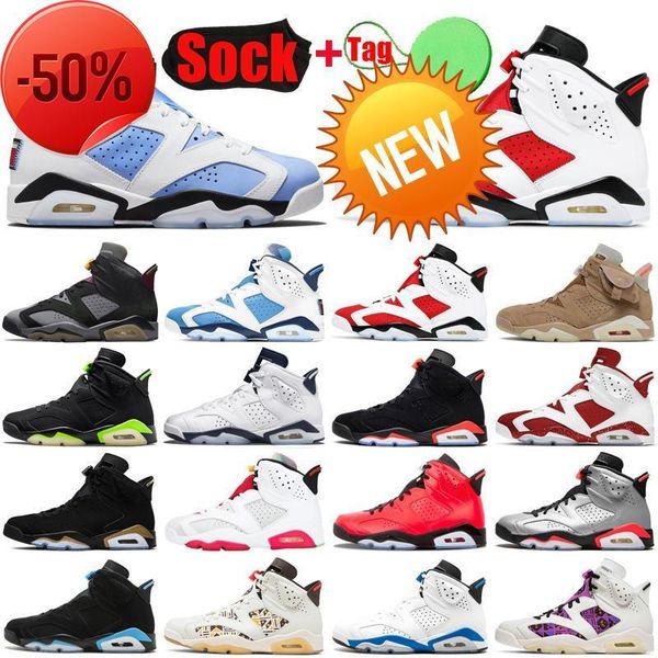 

boots unc 6 6s men basketball shoes jumpman bordeaux electric green british khaki carmine hare midnight navy red oreo sports sneakers mens, Black