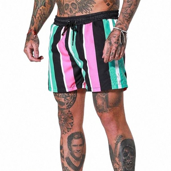 

men's shorts men stripe elastic quick drying sport shorts breathable for summer beach running gdd99 men's x8mu#, White;black