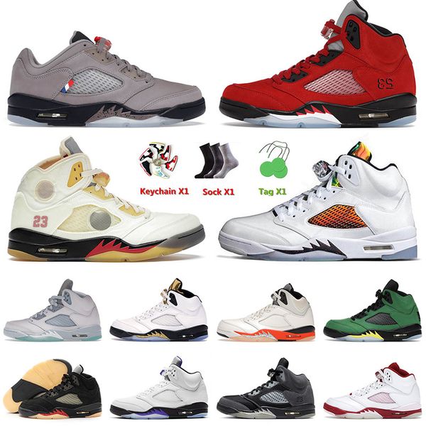 

5 5s v jumpman basketball shoes raging bull easter anthracite dj khaled bluebird metallic gold black muslin men women trainers sneakers spor, White;red