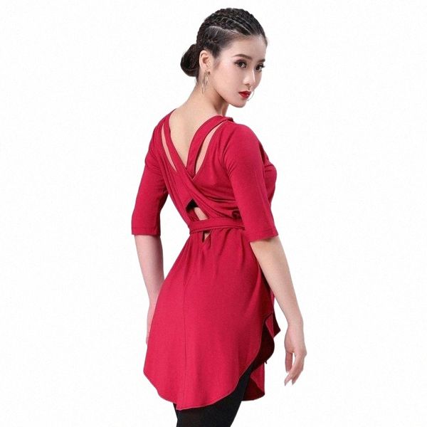 

stage wear latin dance practice clothes women 2021 autumn dress modern dancing performance rumba chacha costume vdb982 stage wear k3el#, Black;red