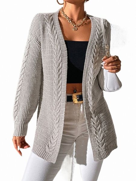 

women's sweaters cable knit drop shoulder duster cardigan w2ow#, White;black