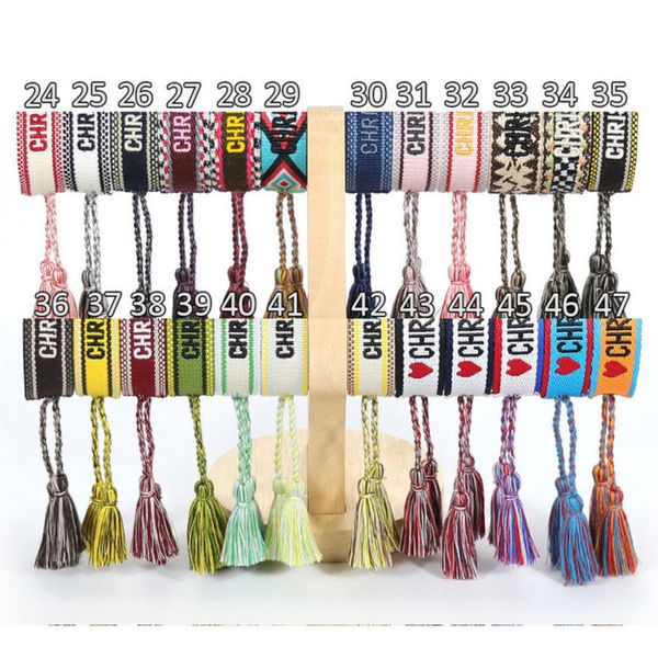 

brand classic fashion bracelets chains jewelry bangles handmade embroidered link woven tassel adjustable women men lover gift chain bangle 6, Black