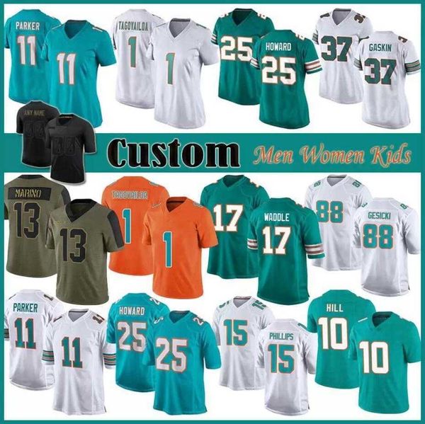 

tyreek hill jersey custom miami''dolphins''mens tua tagovailoa jaylen waddle dan marino devante parker football jerseys