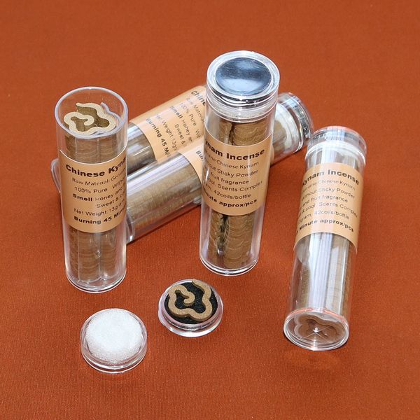

13g 42 coils genuine chinese green kynam incense without sticky powder natural fragrance burner hold with fireproof cotton