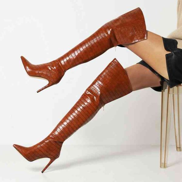 

knight boots fashion thin high heel pointed back zipper rider boots tube knee length motorcycle boots 220824, Black