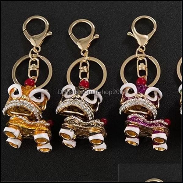 

keychains fine key chain creative small gift chinese style lion dance kirin alloy fashion girls bag ornament mobile hangin ffshop2001 dhbaj, Silver