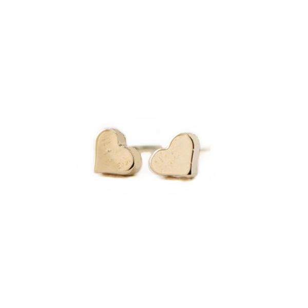 

peach heart stud earrings compound new fashion women's earring lovely wholesale, Golden;silver