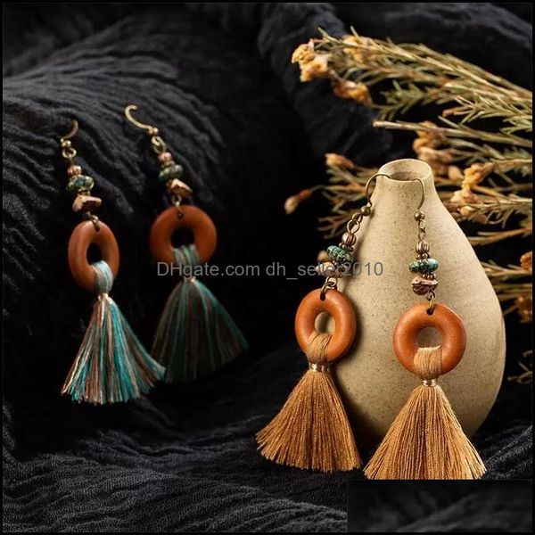 

dangle chandelier bohemian fringe tassel dangle earrings for women ethnic green yellow color drop earing geometric woo dhseller2010 dhvgs, Silver