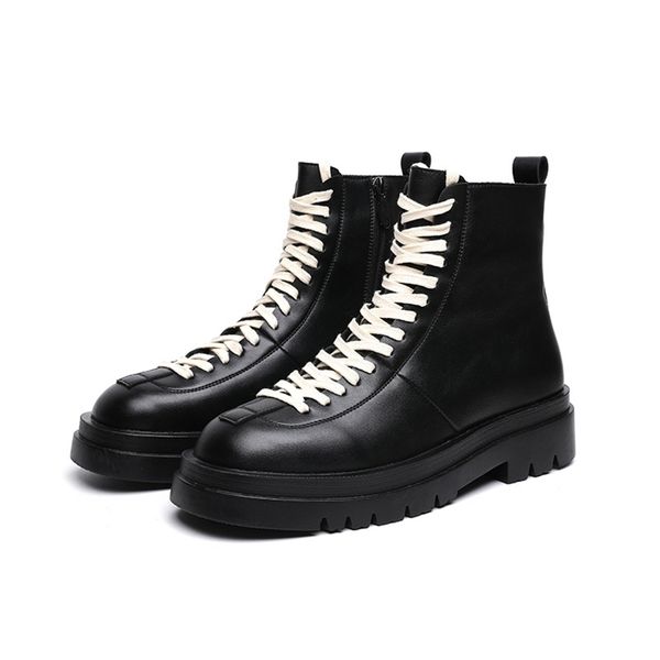 

dress shoes autumn winter thicksoled boots british trendy tooling are thin locomotive leather casual men 220831, Black