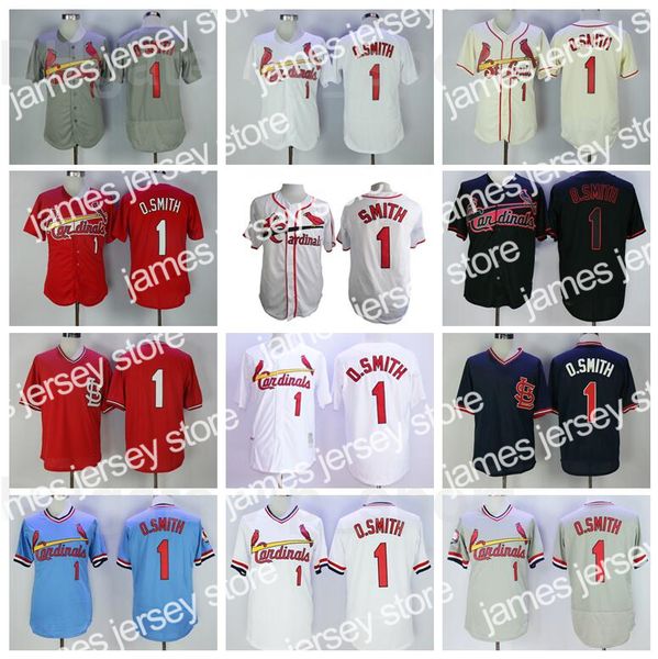 

baseball jerseys men retro baseball 1 ozzie smith vintage jersey 1985 1992 retire team all stitched cooperstown pullover flexbase cool base, Blue;black