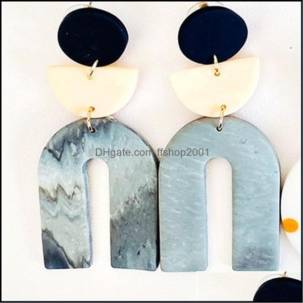 

dangle chandelier dangle clay drop earrings refreshing geometric pendant earring fashion large long polymer unique jewelry delivery 2 dhqr2, Silver