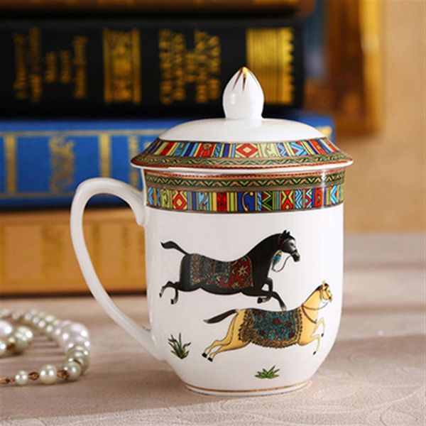 

porcelain mug bone china mugs the god horses design outline in gold ceramic coffee mug with lid 242t