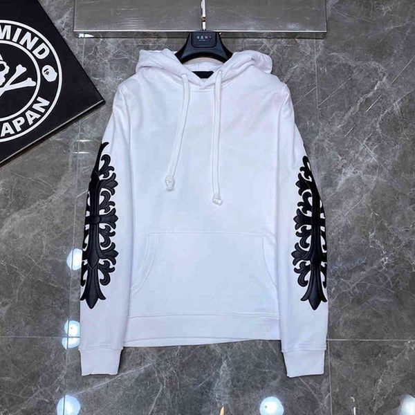 

hoodies hoodies chaopai fukeluoxin ch flagship store genuine cross flower arm chaopai white hoodie couple long sleeve t, Black