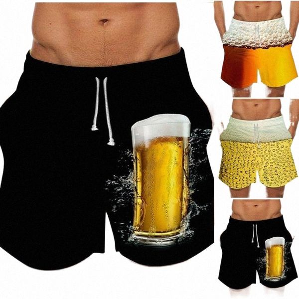 

men's shorts men's shorts men funny swim trunks loose beer printing summer quick dry beach swimsuit sports workout pants day wear, White;black