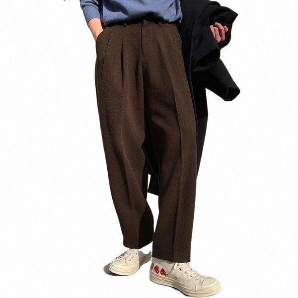 

men's suits & blazers men's suits & blazers 2021 autumn and winter youth japanese retro solid color woolen pants fashion casual tr, White;black