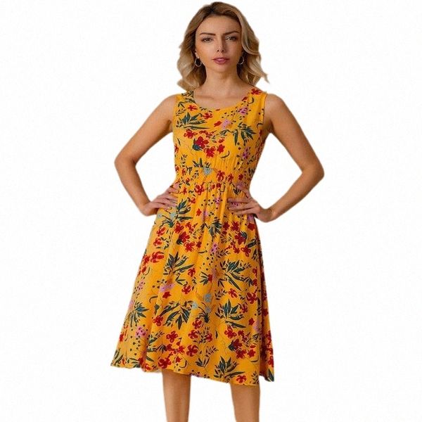 

casual dresses casual dresses zogaa vintage boho o-neck summer floral print midi dress yellow party women beach holiday size s-2xl c7os#, Black;gray