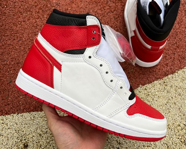 

jumpman 1 high og heritage basketball shoes 1s white university red black fashion trainers leather luxurys designer sneakers with box