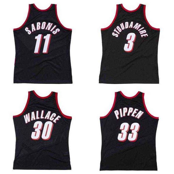 

stitched classic retro jersey arvydas sabonis #11 rasheed wallace #30 damon stoudamire #3 pippen #33 mitchell and ness 1999-00 basketba307z