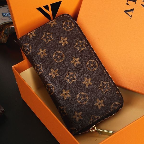 

2021 fashion flowers designer zipper wallets luxurys men women leather bags classic letters coin purse original box plaid card holder m6017, Red;black
