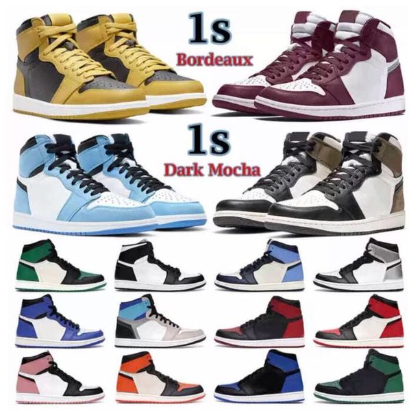

designer mens jumpman 1 high og basketball shoes high 1s university blue electro orange dark mocha bred shadow unc twist men women retro tec