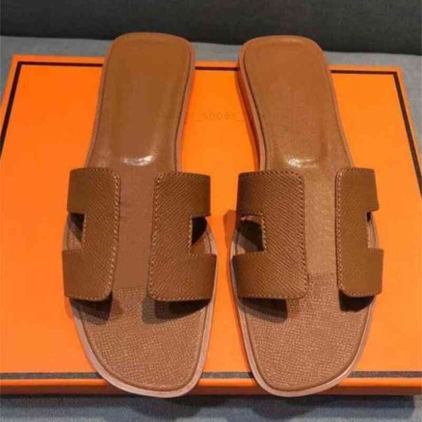 

designer slipper slides oran original herme h designer sandals summer beach slide crocodile skin leather flip flops heels ladies fashion des, Black