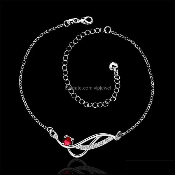 

anklets foot jewelry sier plated anklets body charms leg bracelet korean anklet drop delivery 2021 vipjewel dhthq, Red;blue