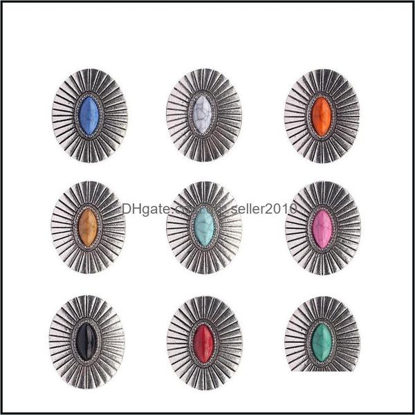 

charms 3pcs/lot 34x27mm retro zinc alloy oval clothes decorative concho buttons charms pendants diy hair jewelry accesso dhseller2010 dhqh6, Bronze;silver