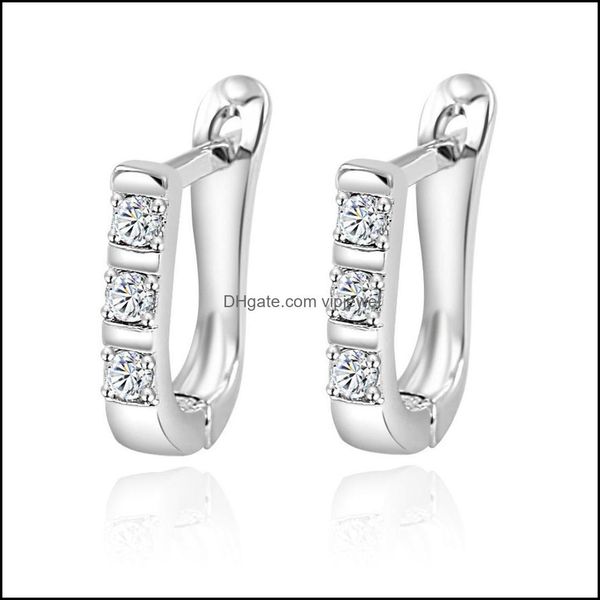 

hoop huggie hoop earrings sier plated 18k rose engagement fasion jewelry small for women drop delivery 2021 vipjewel dhdsa, Golden;silver