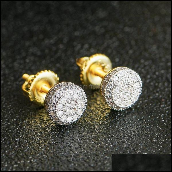 

hoop huggie 925 sterling sier earrings mens hip hop jewelry iced out diamond stud style fashion earings gold women acces ffshop2001 dhevk, Golden;silver