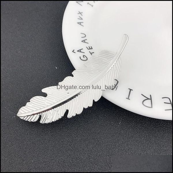 

hair clips barrettes new brand jewelry retro exaggerated alloy feather hairpin leaves leaf side clip spring horsetail whol lulubaby dhs3i, Golden;silver