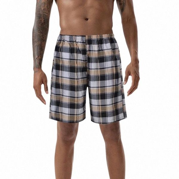 

men's shorts summer men loose shorts casual plaid breathable printed elastic waist mens clothing men's q5ka#, White;black