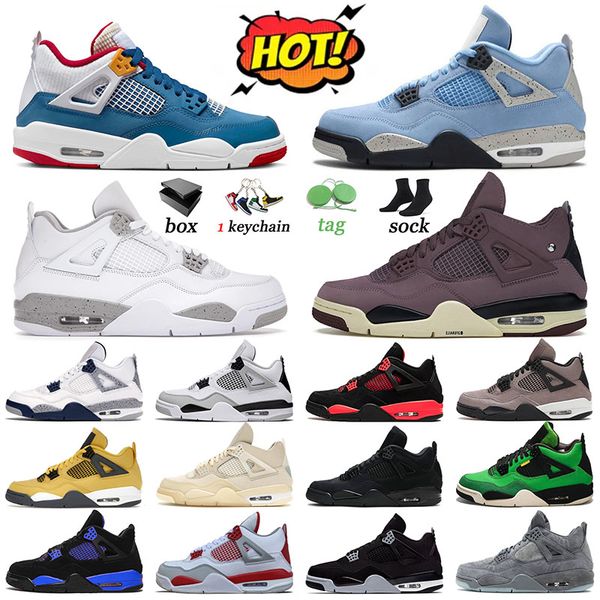 

2022 jumpman 4 basketball shoes j4 4s violet ore military black canvas men trainers messy room women sports white oreo royalty red thunder s