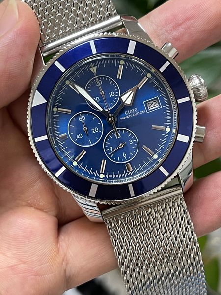 

mens quartz chronograph watch black blue rubber rose gold 0, Slivery;brown