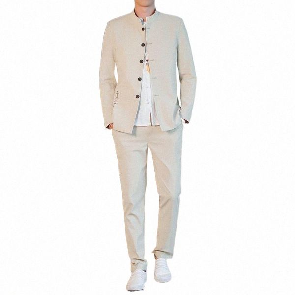 

men's suits & blazers chinese dragon embroidered suit men wedding groom tuxedo suits mens tunic collar prom stage costume with pants xx, White;black