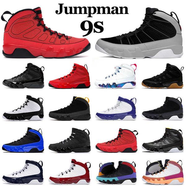 

men basketball shoes 9 9s mens trainers sport sneakers particle grey bred chile red racer university blue gold anthracite walking jogging