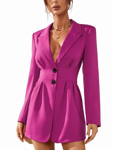 

women's two piece pants lapel neck fold pleated blazer dress p4ea#, White