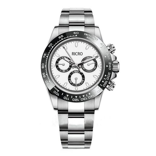 

men's mechanical watch ceramic ring mouth multi-functional automatic movement no timing function 40mm size made of 316 fine s2470, Slivery;brown