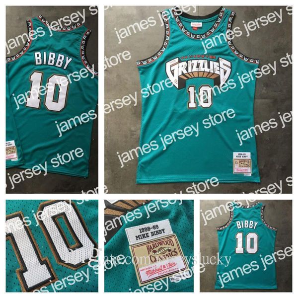 

basketball jerseys retro men basketball jerseysmemphisgrizzlies10 mike bibby mitchell ness hardwoods classics 1998-99 green embroidered jers, Black;red