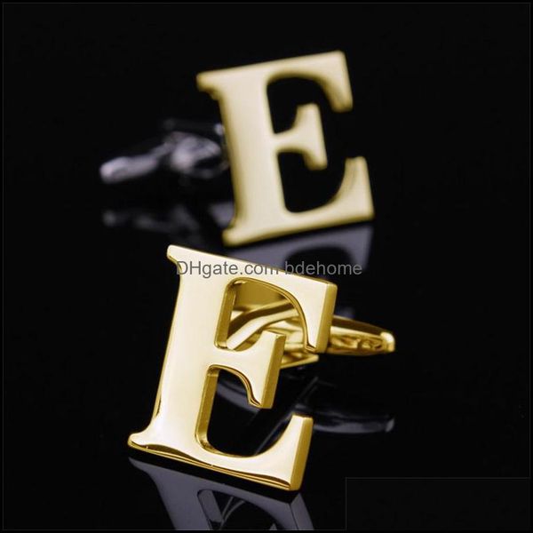 

cuff links gold english letter cuff links a-z shirts cufflinks for mens jewelry french wedding father xmas gift c3 drop delivery dhp76, Silver