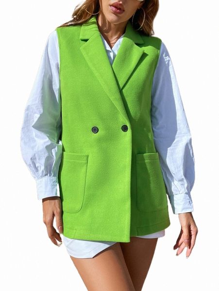 

women's down & parkas 1pc dual pocket vest overcoat k4xi#, Black