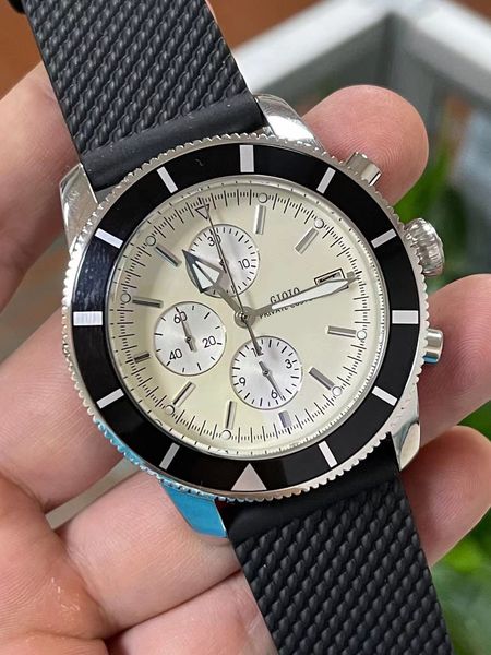 

mens quartz chronograph watch black blue rubber rose gold 01 0, Slivery;brown
