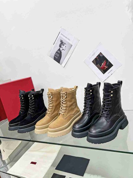 

designer women's leather boots brand horse stud boots premium black ankle boot classic fall/winter fashion combat shoes with box size 3